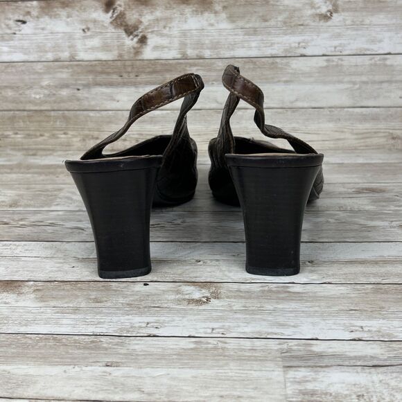 Liz Claiborne Flex Faux Alligator Slingback Womens Heels Size 10M - Picture 5 of 14